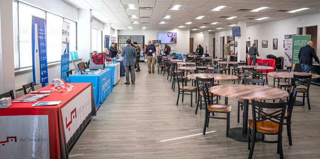 First-floor dining hall configured for sponsor exhibits
